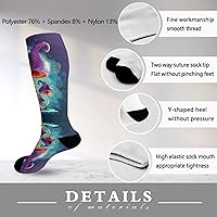 Vista 6 de devor Boot Socks for Women Long for Women Sock Knee High Tube Socks Funny Magic mushrooms Sock