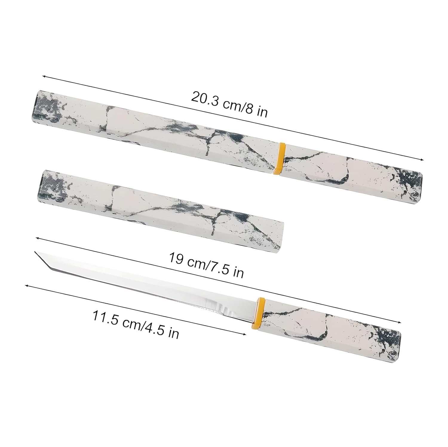 Swaman Japanese Style mini Katana Knife with Sheath Ultra Sharp Blade, Perfect for Fruit, Vegetable, Meat Cutting, Slicing, Chopping, Outdoor Camping, Easy Grip Handle(Pack of 1) (White)