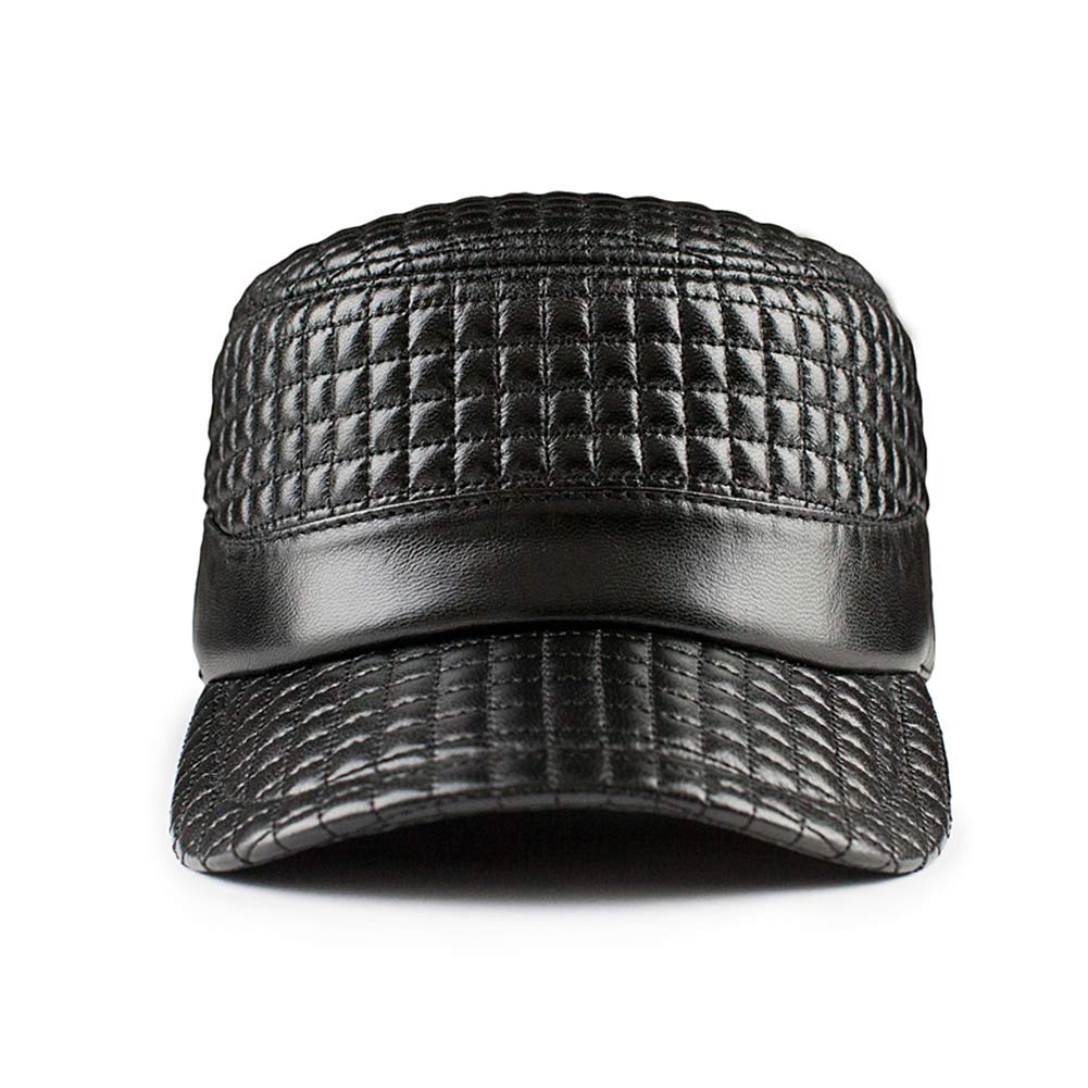 DongBao Gorra de Béisbol para Hombre Ajustable Sombrero de Cuero Suave Sombrero con Forrada Deportivo Al Aire Libre Otoño Invierno