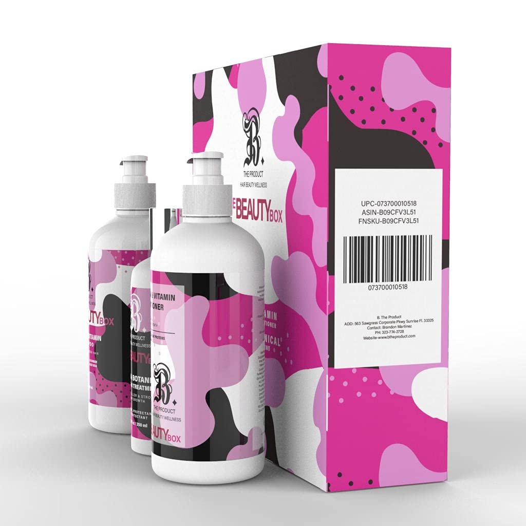 Biotin For Hair Growth Shampoo, Conditioner & Leave In Serum Treatment Box Set, Anti Hair Loss System for Thinning Hair Aloe Vera, Cucumber B. The Product 500mlX2 w 250ml serum