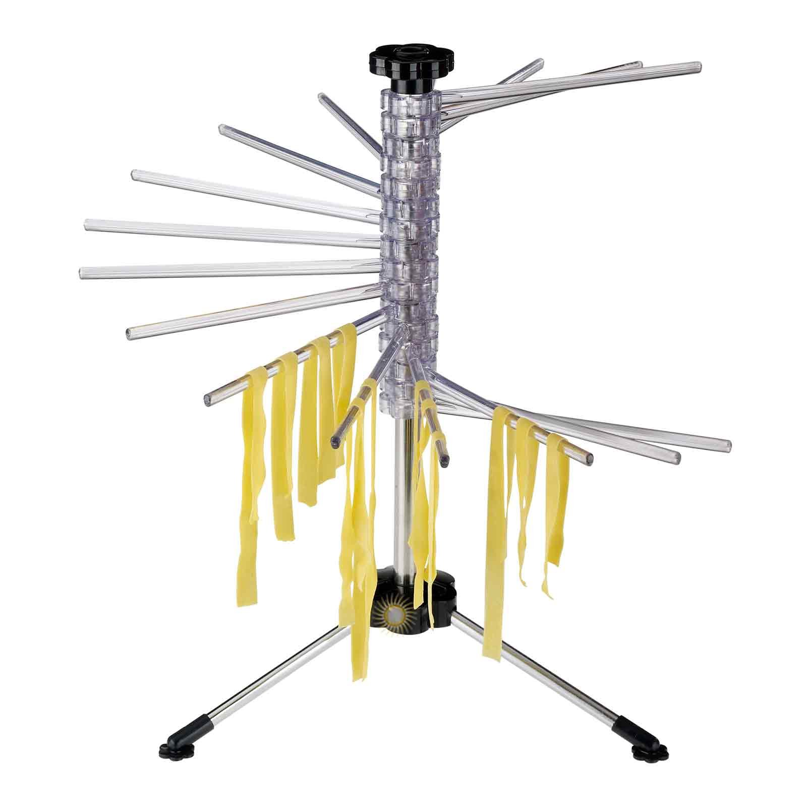 Westmark Nudeltrockner Nudelständer, zusammenklappbar, Kunststoff/Edelstahl, Höhe 47 cm, Silber/Transparent