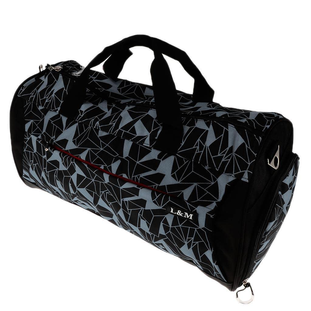 Sports Gym Bag Duffel Backpack Travel Shoulder Bag Outdoor Geometric Gray-image-18