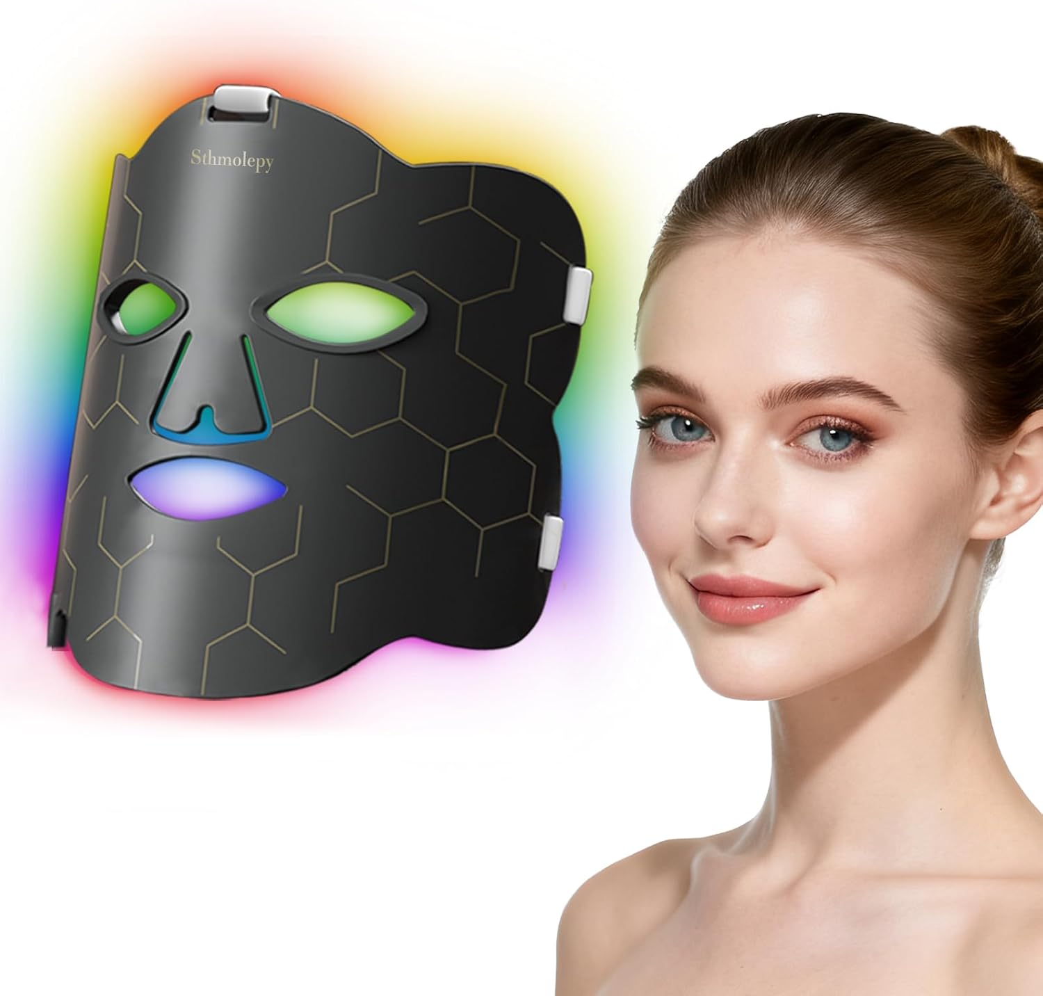 Red Light for Face, Portable 7 Color Red Light Mask, 4-in-1 Chip Near-Infrared LED Face Light for Home Red Light for Face, Portable 7 Color Red Light Mask, 4-in-1 Chip Near-Infrared LED Face Light for Home