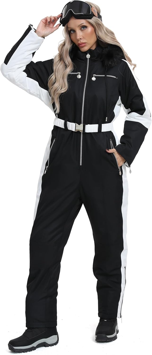 BenBoy Womens Snow Ski Suit Snowsuits Winter Warm Outdoor Snowboard Bibs Jumpsuits Waterproof Removable Collar Coat - Image 2