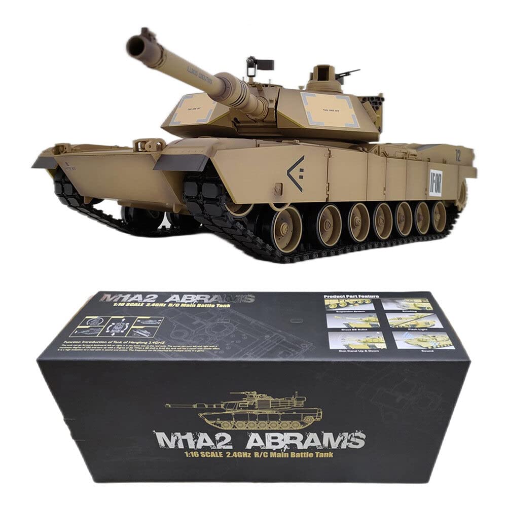 BAUBAUPLAY 1:16 M1A2 Battle Tank Model Building Tank (Upgraded Version/Yellow Ochre)