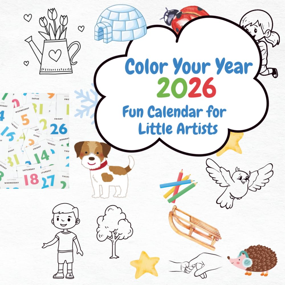 Color Your Year 2026: Fun Calendar for Little Artists
