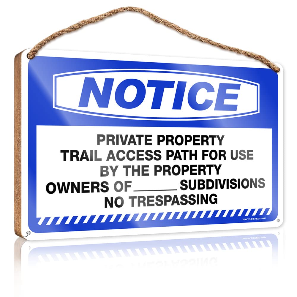 FRINTOXA Hanging Home Sign Notice Private Property Trail Access Path For Use Wooden Sign(23X35CM)