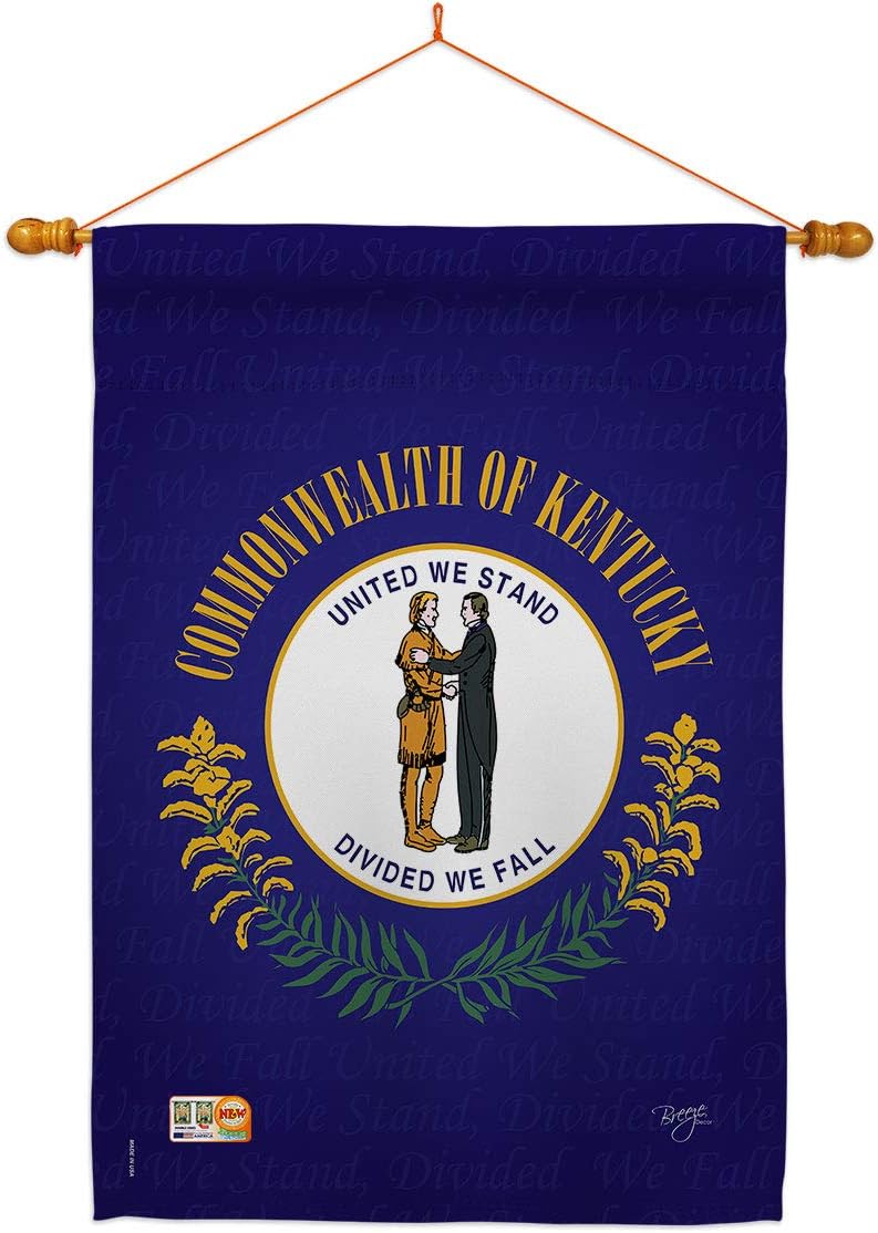 Kentucky House Flag Dowel Set Americana States USA American Territories Republic Country Particular Area Small Decorative Gift Yard Banner Made In 28 X 40