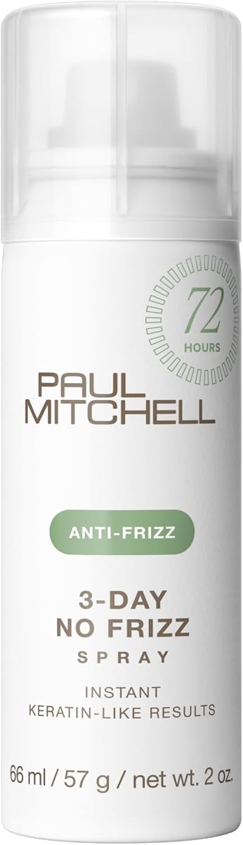 Paul Mitchell 3-Day No Frizz Spray, Instant Keratin-Like Smoothing + Shine, Heat Protectant, For All Hair Types, Especially Frizz-Prone Hair, 2 oz