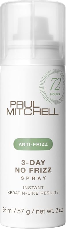 Paul Mitchell 3-Day No Frizz Spray, Instant Keratin-Like Smoothing + Shine, Heat Protectant, For All Hair Types, Especially Frizz-Prone Hair, 2 oz