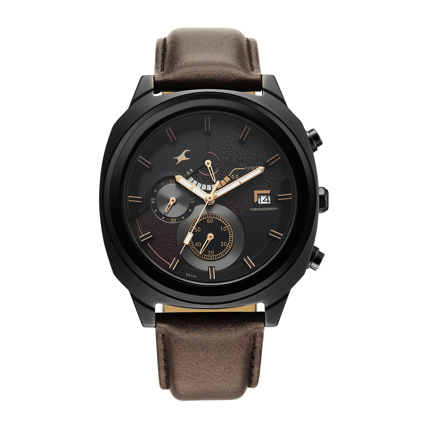 Kronos 3 with Black Dial Brown Leather Strap Watch for Men - 3335NL01-image-5