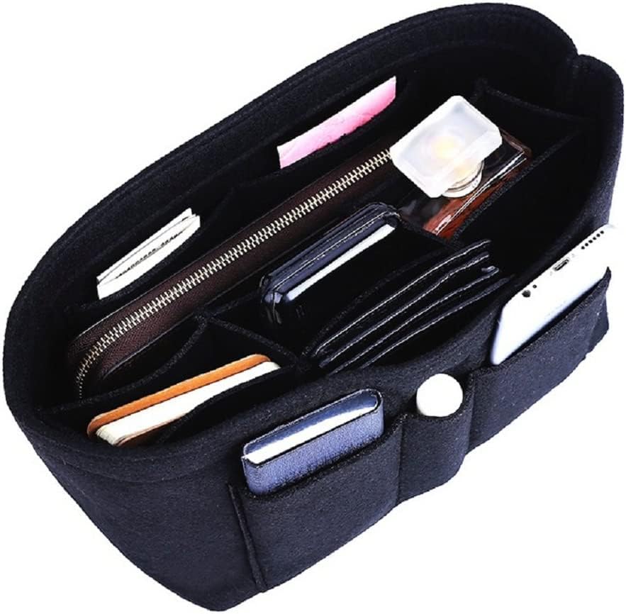 GREENSHEEP Women Felt Purse Organizer Storage Bag for Ladies Handbag Tote Bag Glasses Keys- (Black, Slender L, 13.8x3.35x5.9 inch)-image-35
