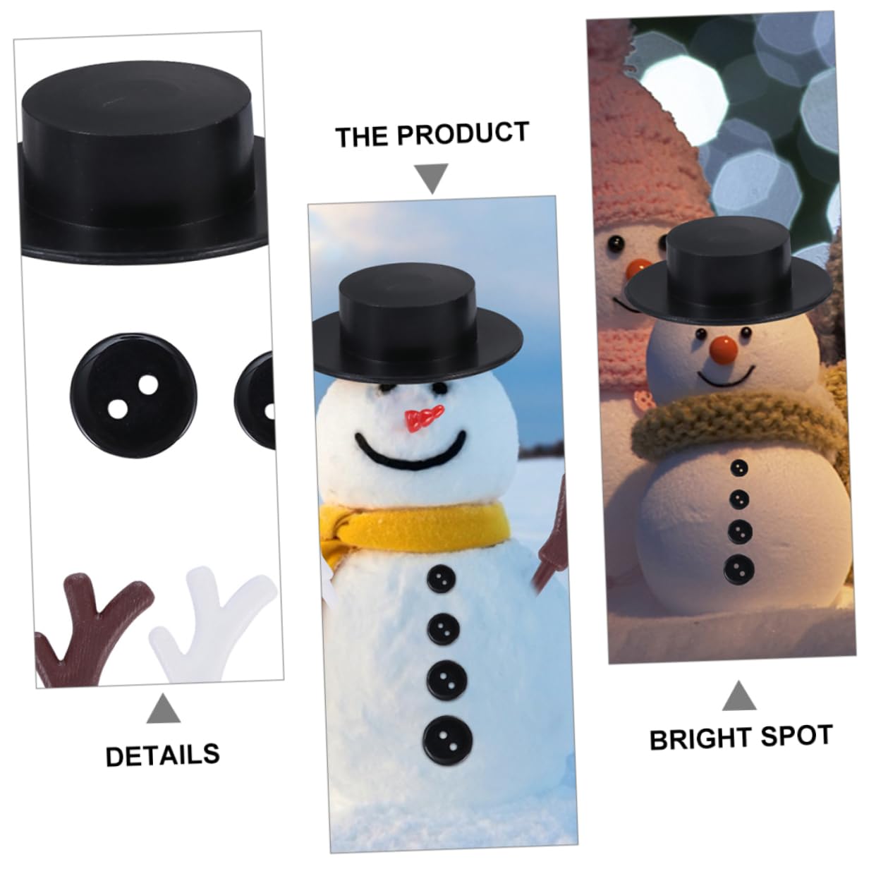 Cabilock 3 Set Accessori Fatti A Mano Bottoni Pupazzo Di Neve Per Cucire Di Neve Forniture Artigianali Per Pupazzi Di Neve Fiocco Di Neve Vacanze Invernali Plastica 302pcs*3