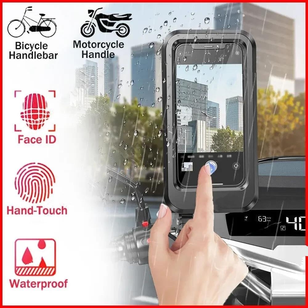 Supporto Telefono Moto Bici 360 Gradi 6.7 Pollici Custodia Impermeabile Smartphone
