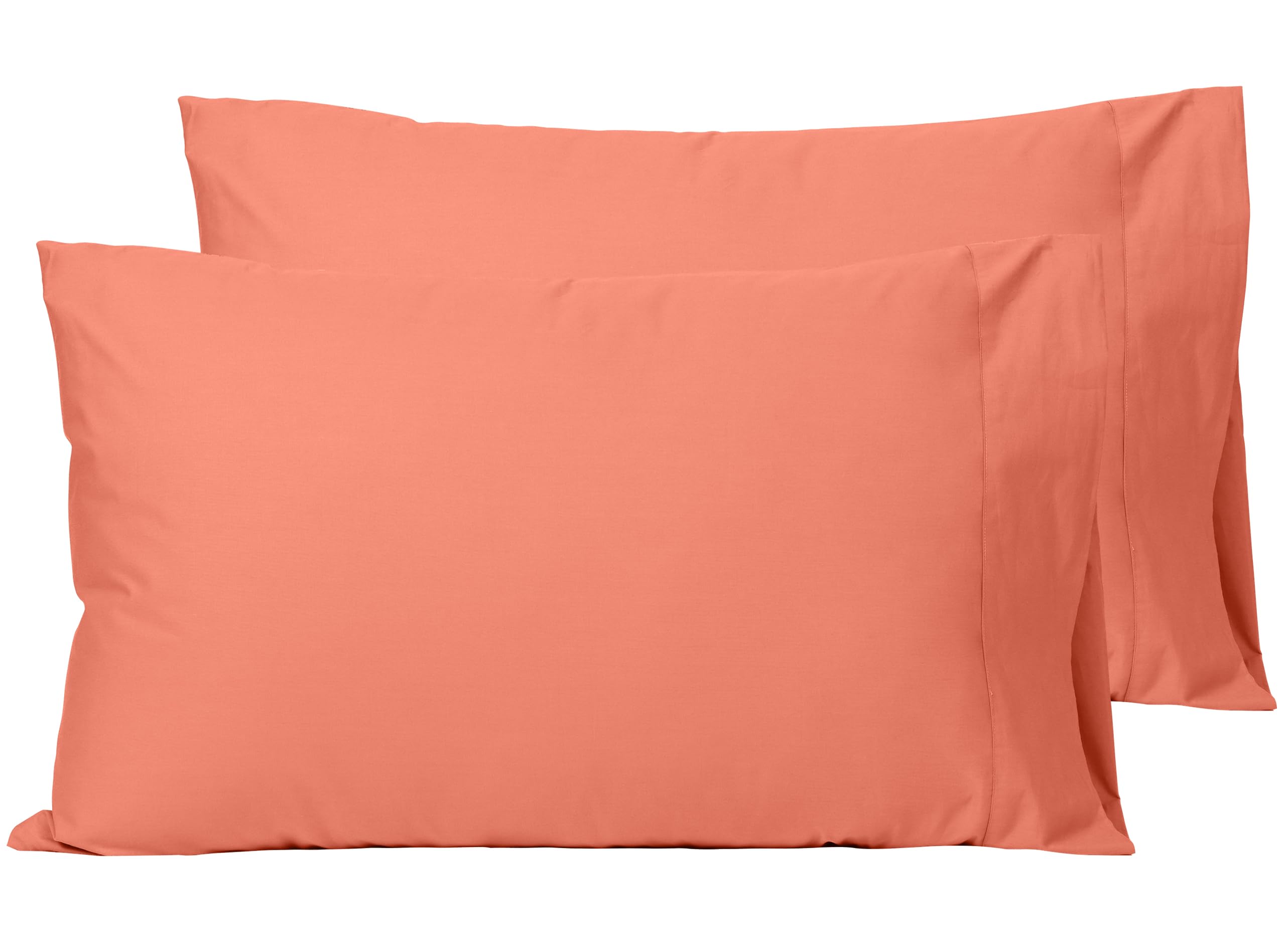 Sylvanora Pillow Cases 2 Pack, Soft & Premium 100% Egyptian Cotton Bedding, Breathable with Envelope Closure, Standard Size 50x75cm (Coral, Pack of 2)