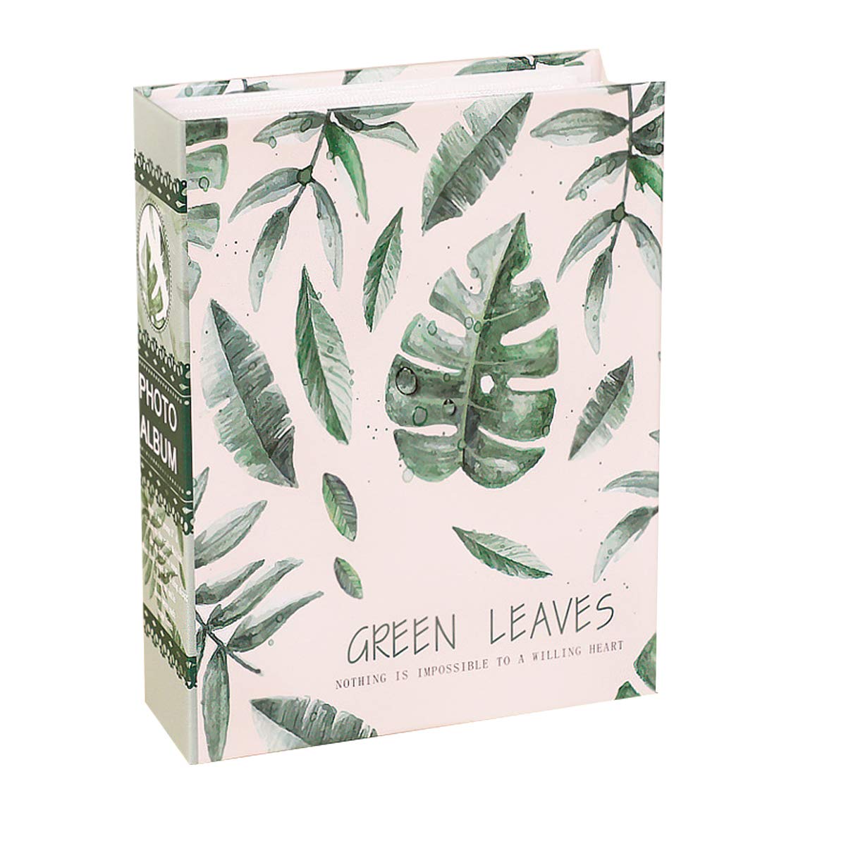 Jinshen Album Photo 200 Pochettes avec Feuilles Vertes 12,7 cm Compatible avec Appareil Photo instantané Fujifilm Instax Wide 300 210