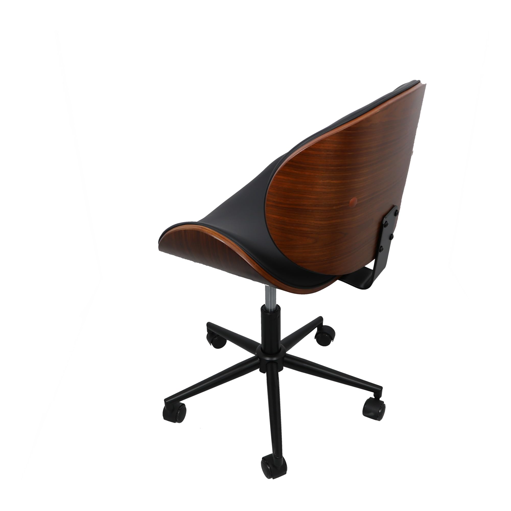 WELL HOME MOBILIARIO & DECORACIÓN Sedia da Ufficio 'Argi' Nera 52 x 46 x 63 cm, Pelle Sintetica, Nero, 52x46x63cm