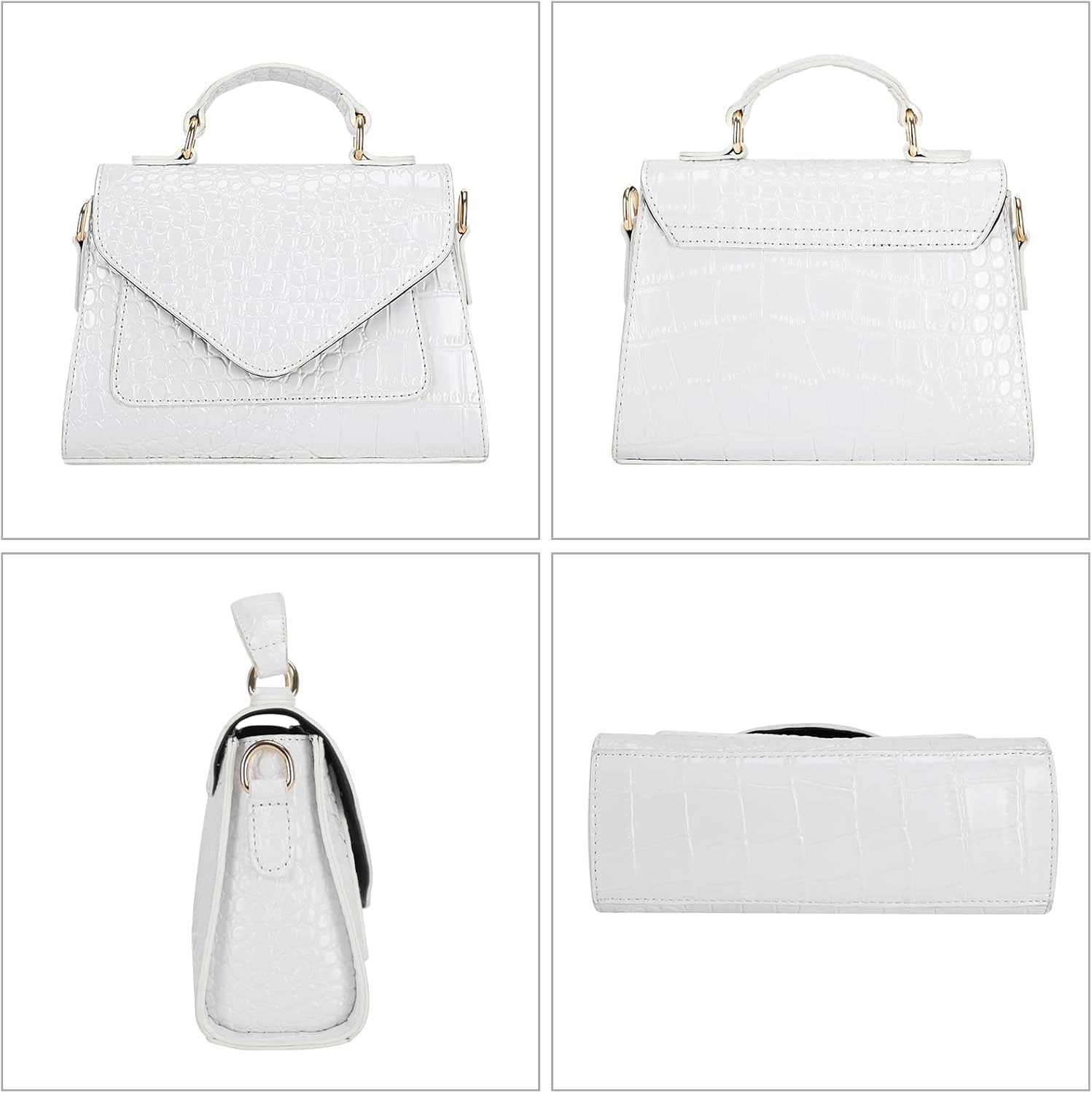 FAMYPAL Crocodile Crossbody Shoulder Bags for Women, Small Trendy Purse for Phone, Womens Top Handle Clutches Handbags - Image 7