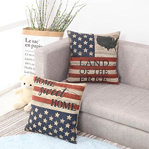Trendin 18" X 18" Vintage Independence Day Gift Home Sweet Home Linen Cushion Cover Throw Pillow Case Sofa Pl152Tr #TOP5