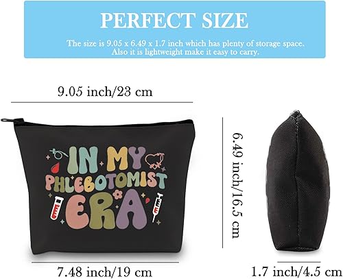 Miniatura 2 de GJTIM Phlebotomy Técnico Enfermera Regalo Hematólogo Médico Tecnólogo Cremallera Bolsa En Mi Flebotomist Era Maquillaje Bolsa, Flebotomist Era