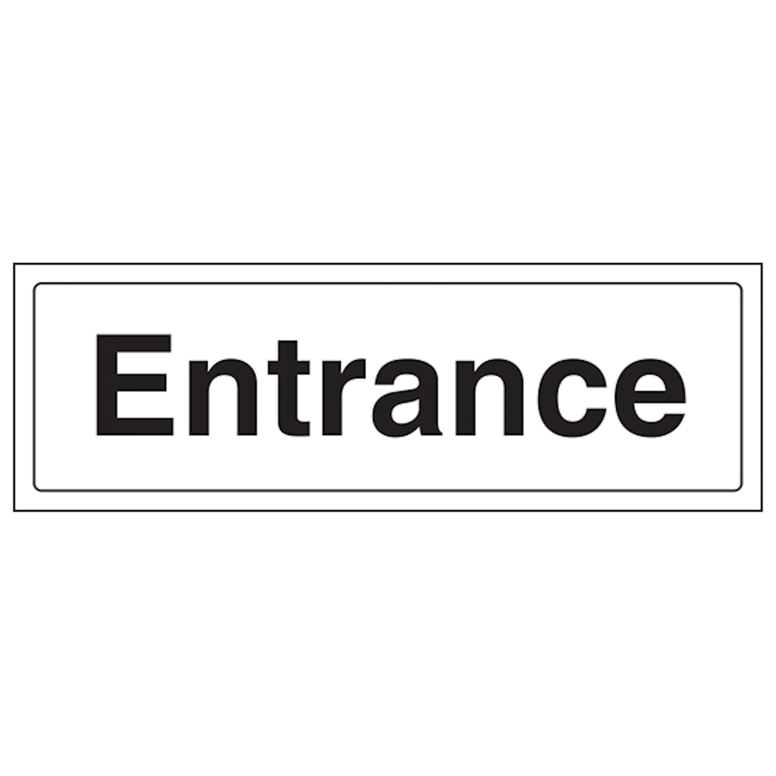 V Safety Entrance 300 x 100 mm - 2mm Super-Tough Rigid Plastic Safety Sign
