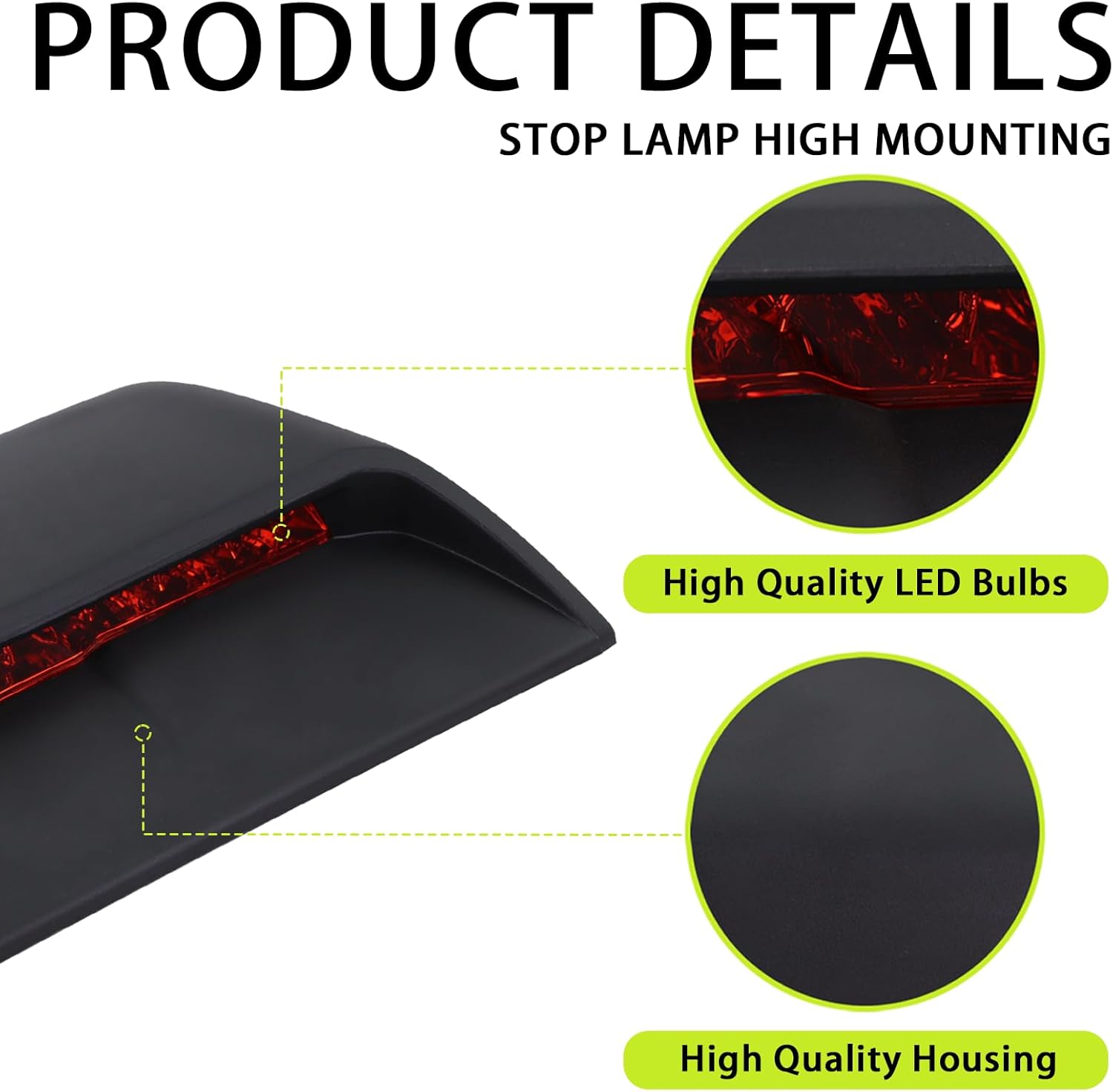 3rd Brake Light Rear Center High Mount Stop Light 3rd Lamp Compatible With 2011 2012 2013 2014 2015 Chevy Cruze Replace#96836551