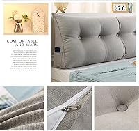 Vista 2 de Cojín grande triangular para cabecero, suave para cabecero, cojín para sofá cama, soporte de posicionamiento, almohada de lectura de cuña, gris