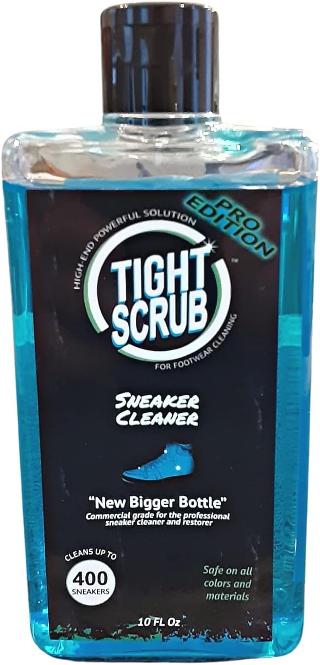 Tight Wipes (Big 10 Oz Bottle) Tight Scrub Sneaker Cleaner Pro Edition for All Sneakers and Shoes