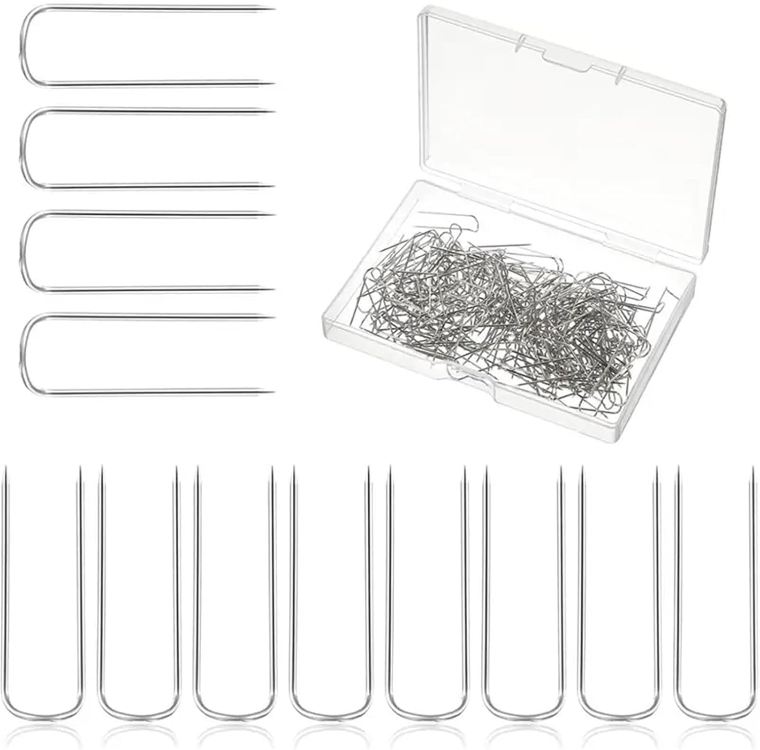 U-Pins U Pins for Crafts Sewing Pin Silver for Quilting Fabric Arts and DIY Projects(400pcs)
