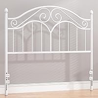 Vista 10 de Elephance - Cabecero para estructura de cama de tamaño completo, cabecero de plataforma vintage solo de metal, altura ajustable, resistente y Negro