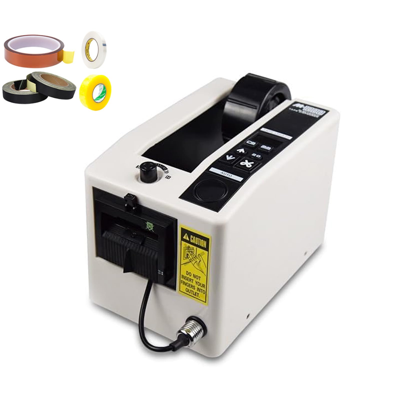 BOOZXCV Electric Tape Dispenser, Automatic Adhesive Cutting Machine, 7-50mm Width, 20-999mm Length, Digital Display, for Factory, Warehouse, Office Use