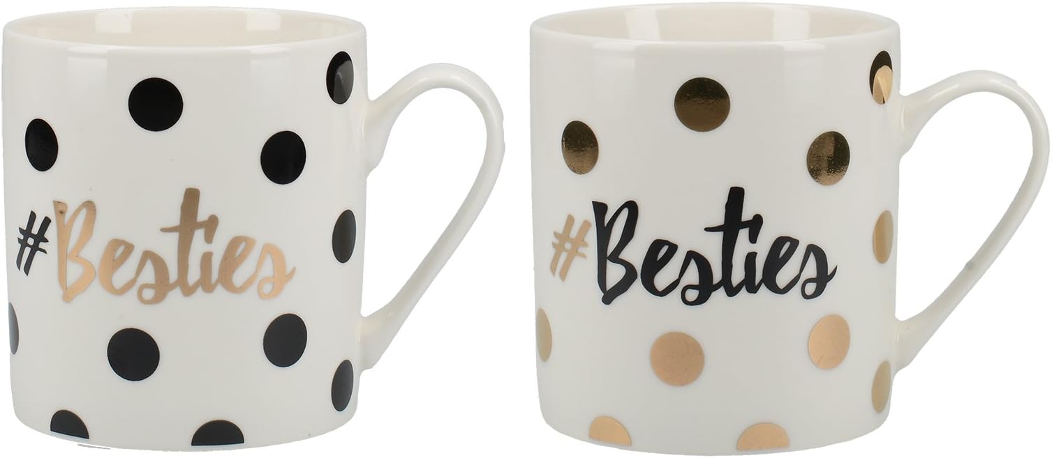 Creative Tops"#Besties" Gift Mugs, Fine China, Multi-Colour, 8 x 11 x 9 cm