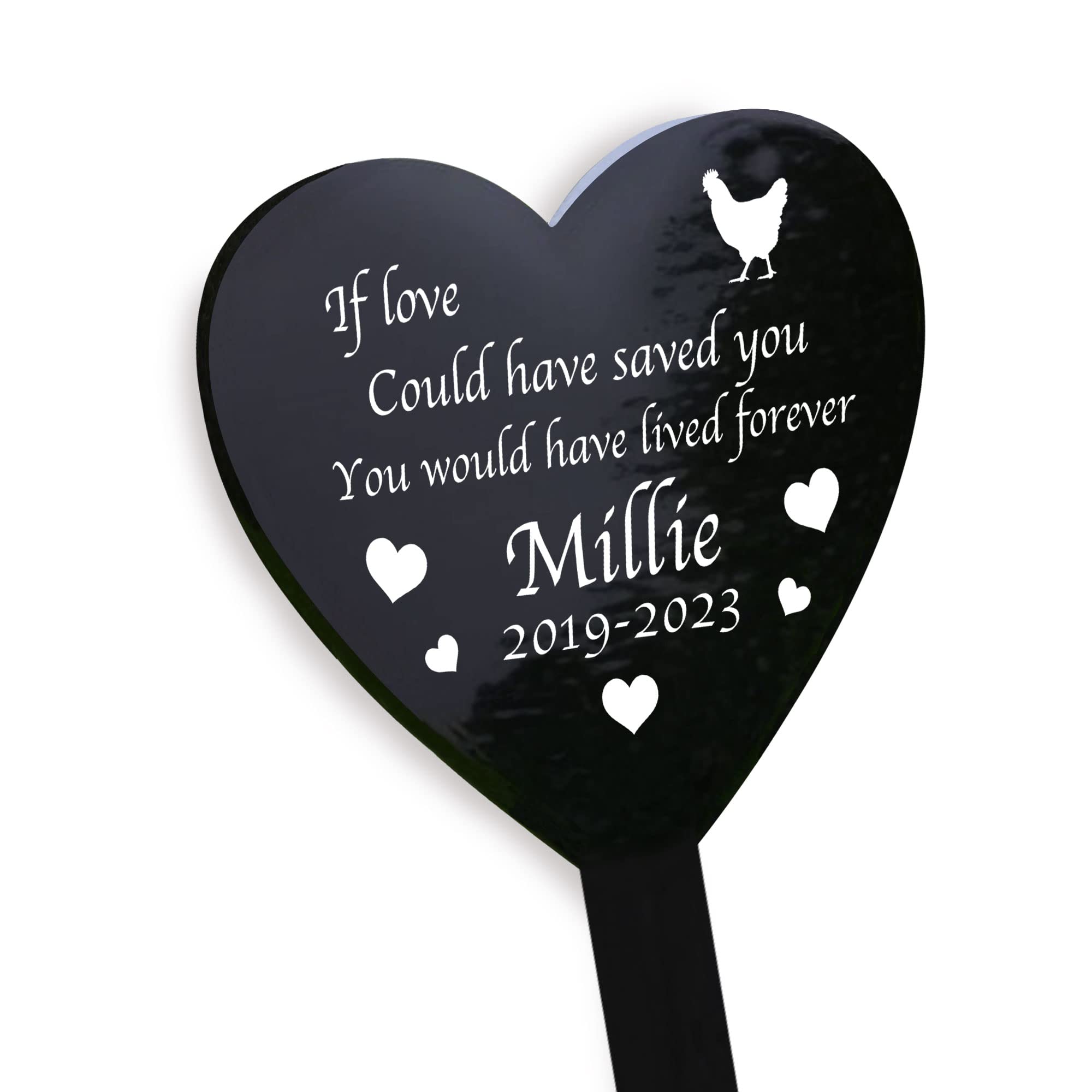Red Ocean PERSONALISED Chicken Memorial Outdoor Garden Grave Stake Pet Memorial Gifts Keepsake Memorial Garden Sign