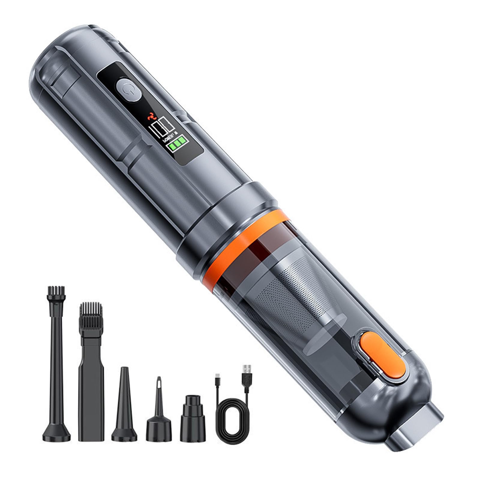 Limpiador de teclado al vacío, motor sin escobillas, inalámbrico y soplador de aire, portátil, plumero de aire comprimido, 80000 rpm, limpiador de mano de fácil almacenamiento