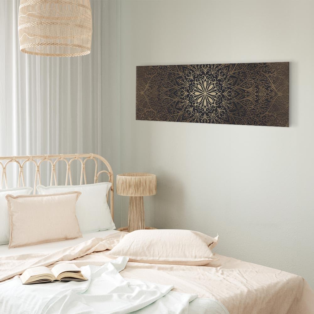 artgeist Acoustic Canvas Wall Art Print Mandala 47x16 in - 1pcs Picture with Acoustic Foam Sound Print Artwork Room Acoustics Soundproofing Orient Zen f-A-0491-b-b