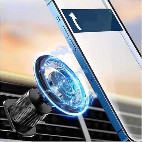 Compatible con soporte de automóvil MagSafe, nueva actualización de 44 imanes fuertes Soporte de teléfono para automóvil con rotación de 360,