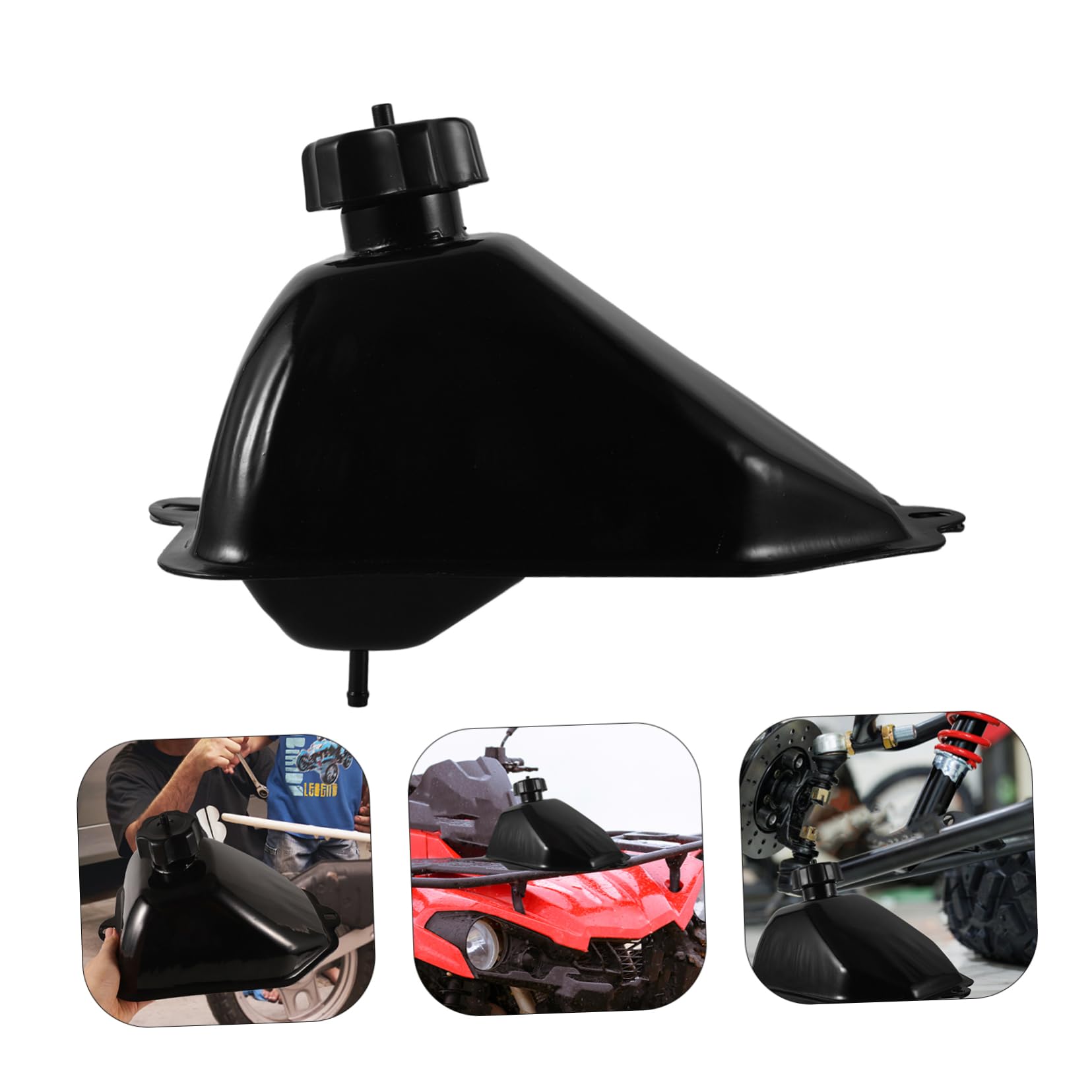 Petit Réservoir D'essence 3l en Fer pour Moto Atv 50cc Noir