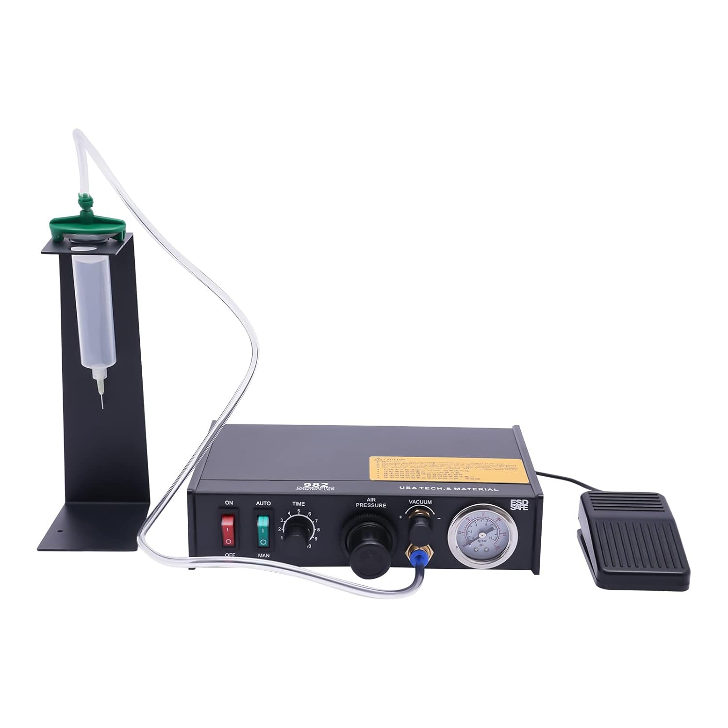 Semi Automatic Glue Dispenser Machine Pneumatic Dispensing Controller 982 Automatic Timing Solder Paste Controller Glue Dropper Liquid Adhesive Dispenser Vacuum Back Suction