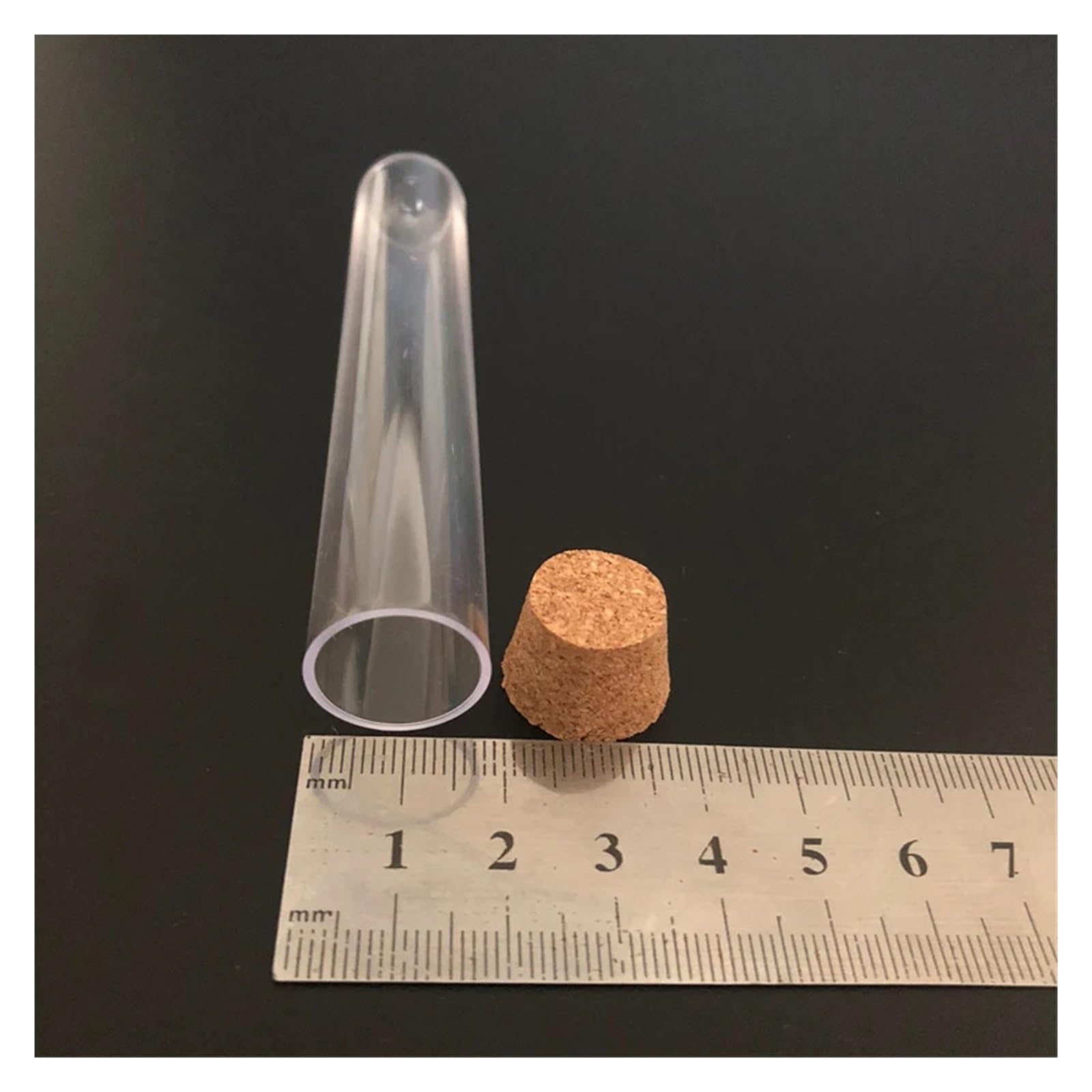 MENGKE 50 Pz/pacco 18x105mm Provetta Di Plastica Con Tappo In Sughero A Forma Di U Fondo Laboratorio Vuoto Tè Profumato Tubi Bomboniere
