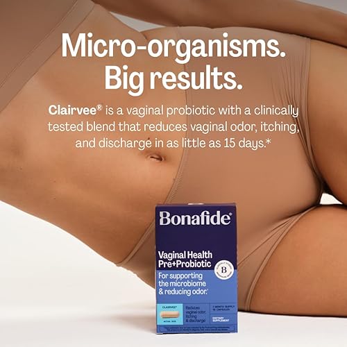 Miniatura 4 de Clairvee de Bonafide. Probiótico vaginal para aliviar el olor, picazón y secreción. Suministro para 2 meses (30 cápsulas)