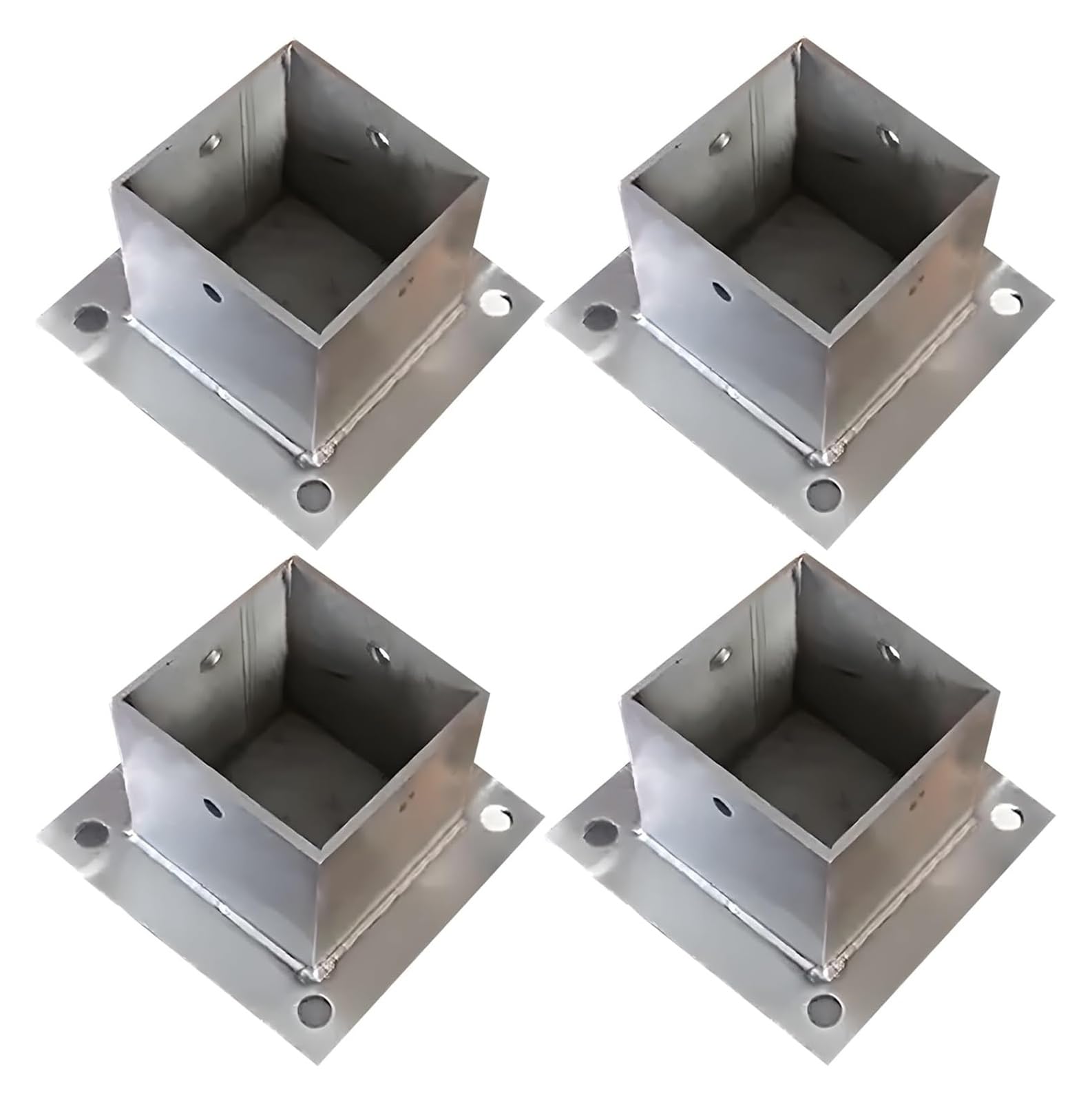 Fence Posts， 2x2 4x4 5x5 6x6 8x8, with Fittings, for Mailbox, Pergola and Deck, Stainless Steel Post Anchors(50x50 Mm(2x2 in),4 Pcs)
