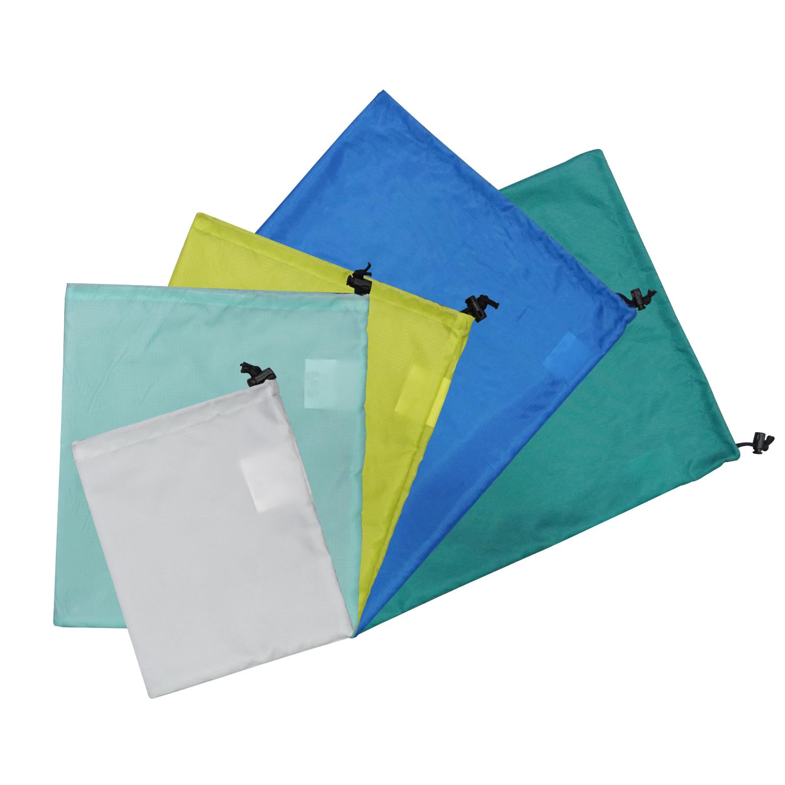 MOUNTAINLODGE Small Drawstring Bags Stuff Sack Set 5-Pack,Ultralight Ditty Bags with 5 Colors for Camping,Hiking,Travelling or Use as Dustcover Bag for Hangbag,Shoes