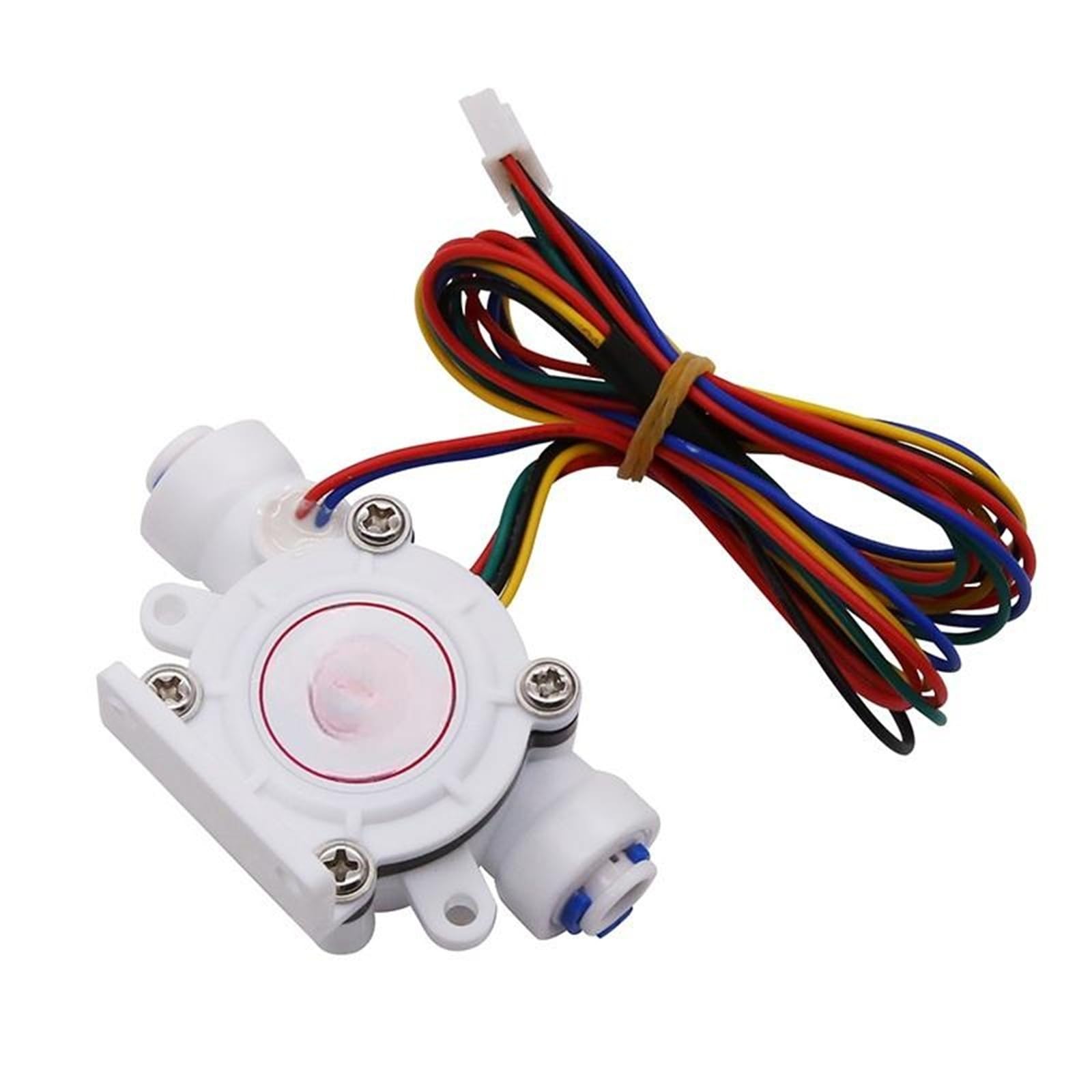 2pcs Hall-Effect Water Flow Sensor 1/4" 3/8" Ports 3-in-1 Miniature Meter for Dispensers TDS Temperature and Rate for Home Water Flow Calculation(B)