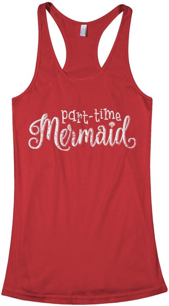 Threadrock Women's Part-time Mermaid Racerback Tank Top
