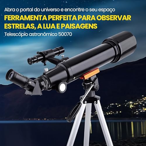 70mm 500MM Telescopio, Telescopio Astronomico Telescópio, Telescópio Refrator Profissional Portátil