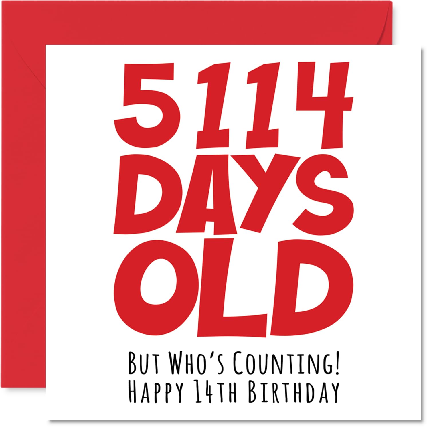 14th Birthday Card for Girls and Boys Her or Him, 5114 Days Old