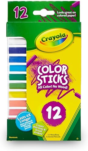 Crayola Lápices de colores sin madera 12 colores surtidos los colores pueden variar