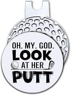 Oh My God Look at Her Golf Ball Marker with Magnetic Hat Clip, Funny Golf Accessories and Golf Gifts for Men Women Dad Mom Grandpa, Birthday for Golfer Golf Lovers Golf Fan