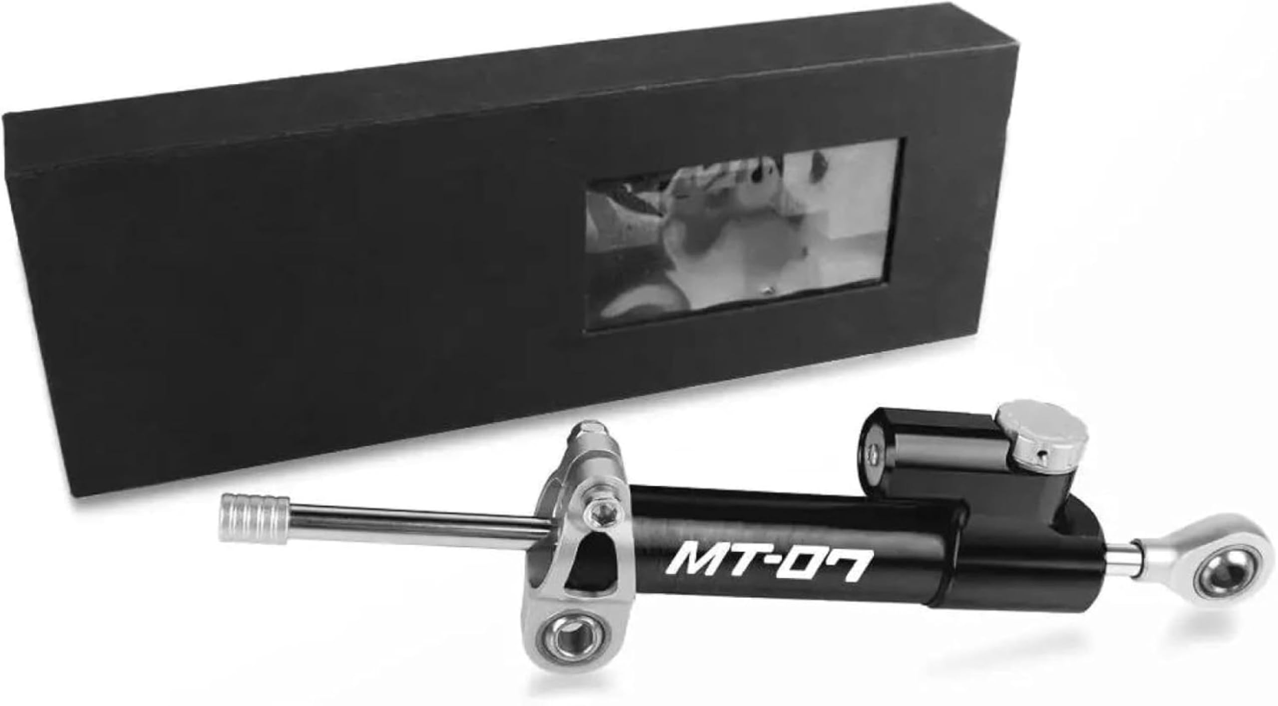 Amortisseur de direction moto Pour MT-07 MT07 2015 2016 2017 2018 2019 2020 2021 Amortisseur de direction pour moto, stabilisateur de direction linéaire, argent et noir