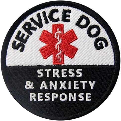 Service Dog Stress Stress & Anxiety Response Vests/Harnesses Emblem Embroidered Fastener Hook & Loop Patch